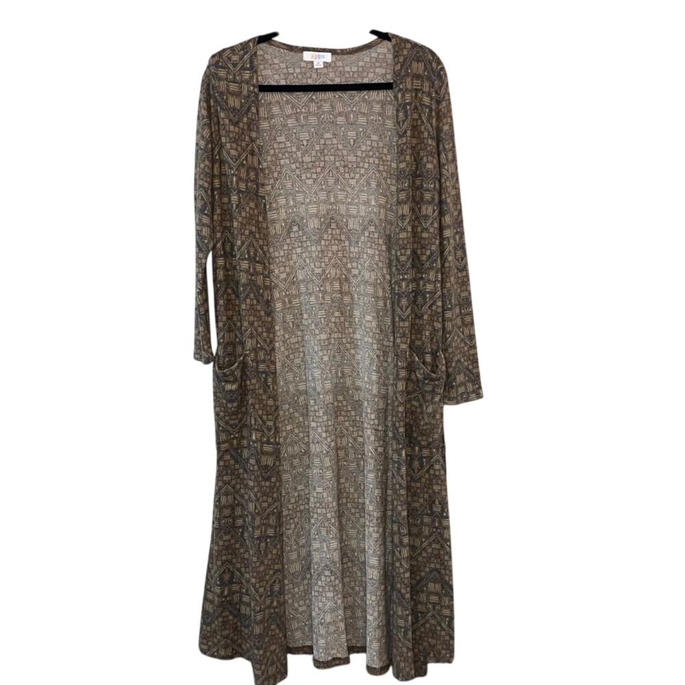 LuLaRoe Sarah Duster Cardigan NWT Medium Geometric Boho Lightweight Longline